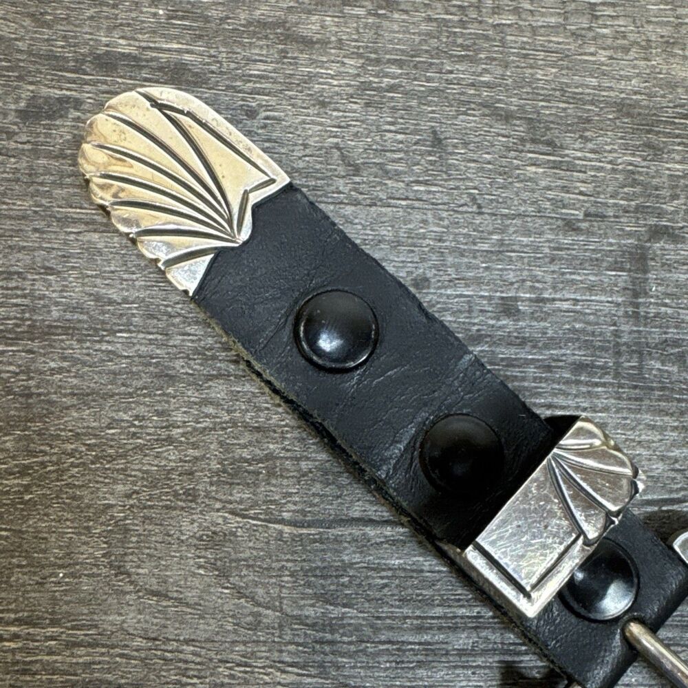 Vtg Navajo Sterling Silver Deep Stamped 3 Piece Ranger Belt Buckle 42.7g Ben - Picture 3 of 8